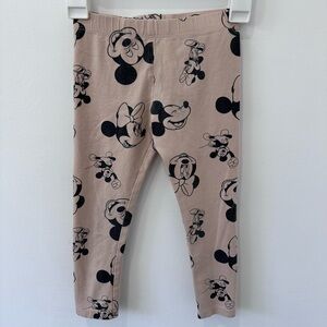 H&M Disney Girls Tan Leggings with Minnie Mouse Mickey Mouse and Daisy - 5t